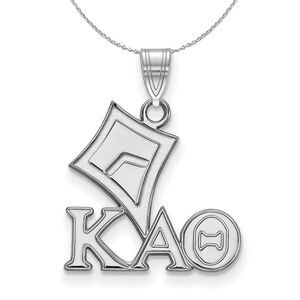 Sterling Silver Kappa Alpha Theta Small Pendant Necklace - 24 Inch